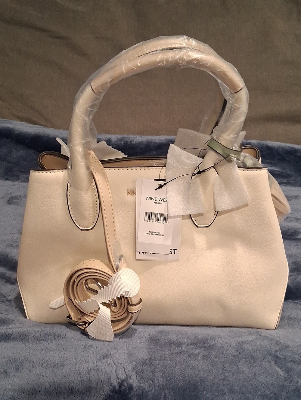 Nine West Cream Top-Handle Satchel with Detachable Strap